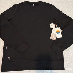 NWT Vuori Ponto Performance Crew Sweatshirt Large Black Heather